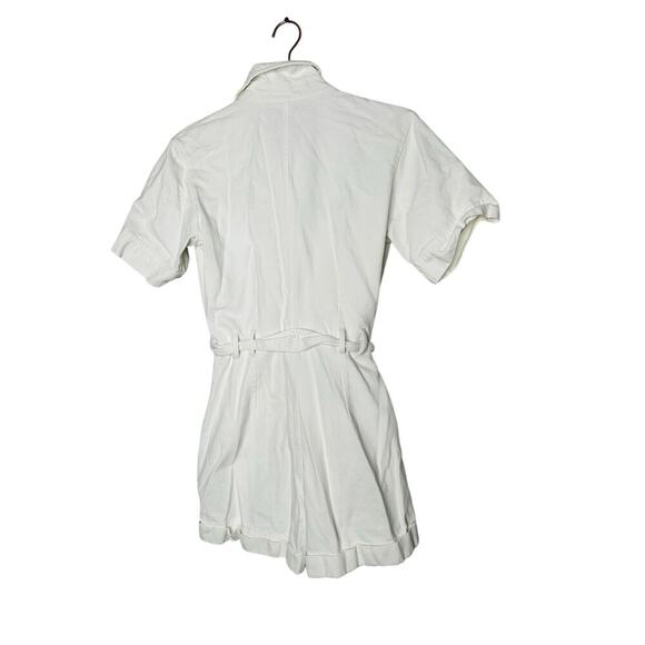 A. P. C. White Denim 100% Cotton Short Romper Combinaison Hills Romper Size 40 - Picture 7 of 12